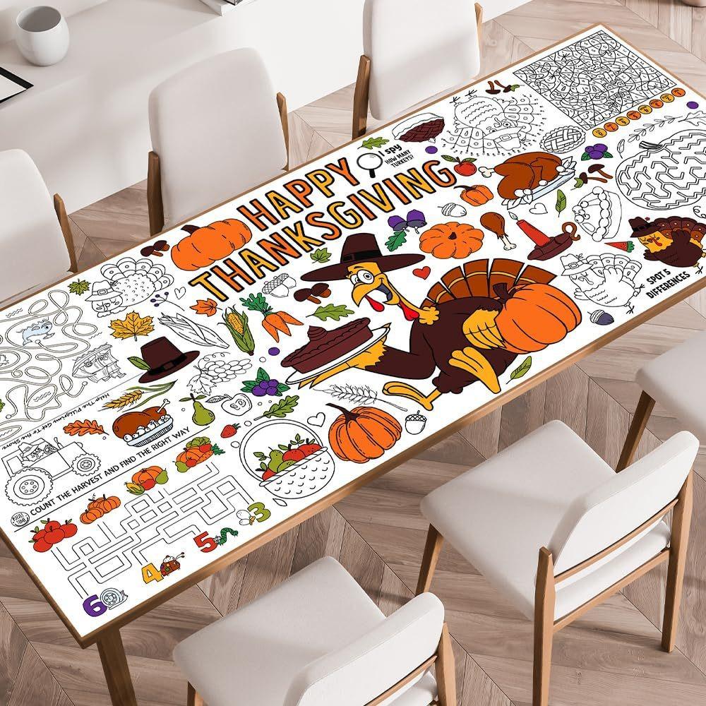 Multi Theme Halloween Christmas Thanksgiving Graffiti Tablecloth Handmade Large Drawing Mat Gift