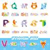 50 Numbers Alphabet Animal Stickers Children'S Puzzle Stickers Cute English Alphabet Enlightenment Graffiti