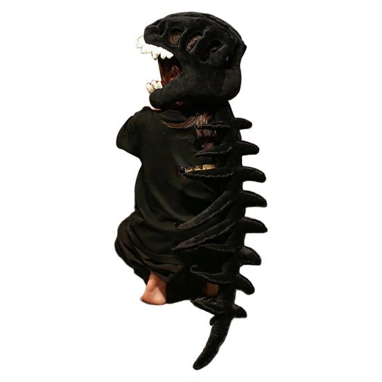 Dinosaur Skeleton Costume Set Realistic Plush Dino Outfit with Spine Detail Headband