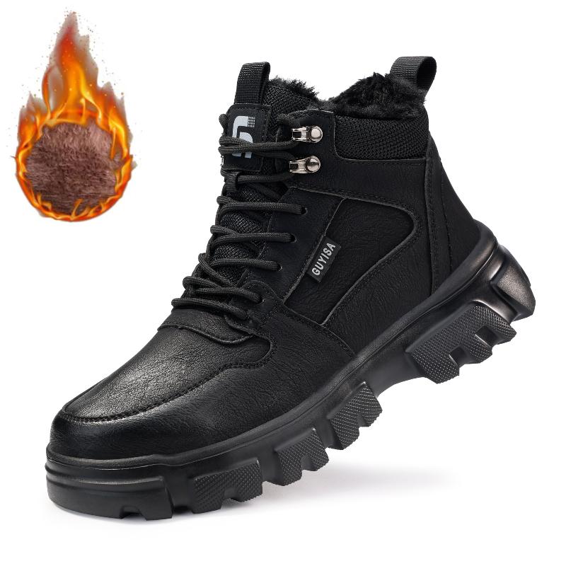 Novas Botas de Segurança com Botão Rotativo à Prova d'Água Tênis de Trabalho Masculinos Indestrutíveis à Prova de Perfuração Sapatos de Proteção com Biqueira de Aço