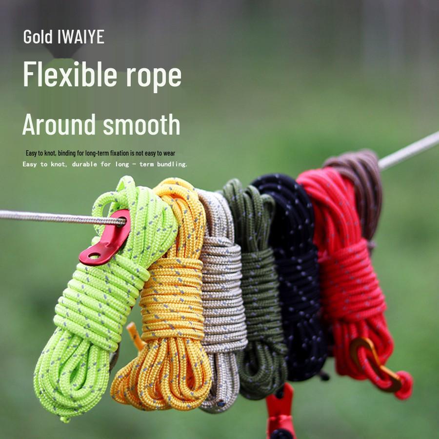 4m Reflective Windproof Tent Rope with Adjuster for Outdoor Camping