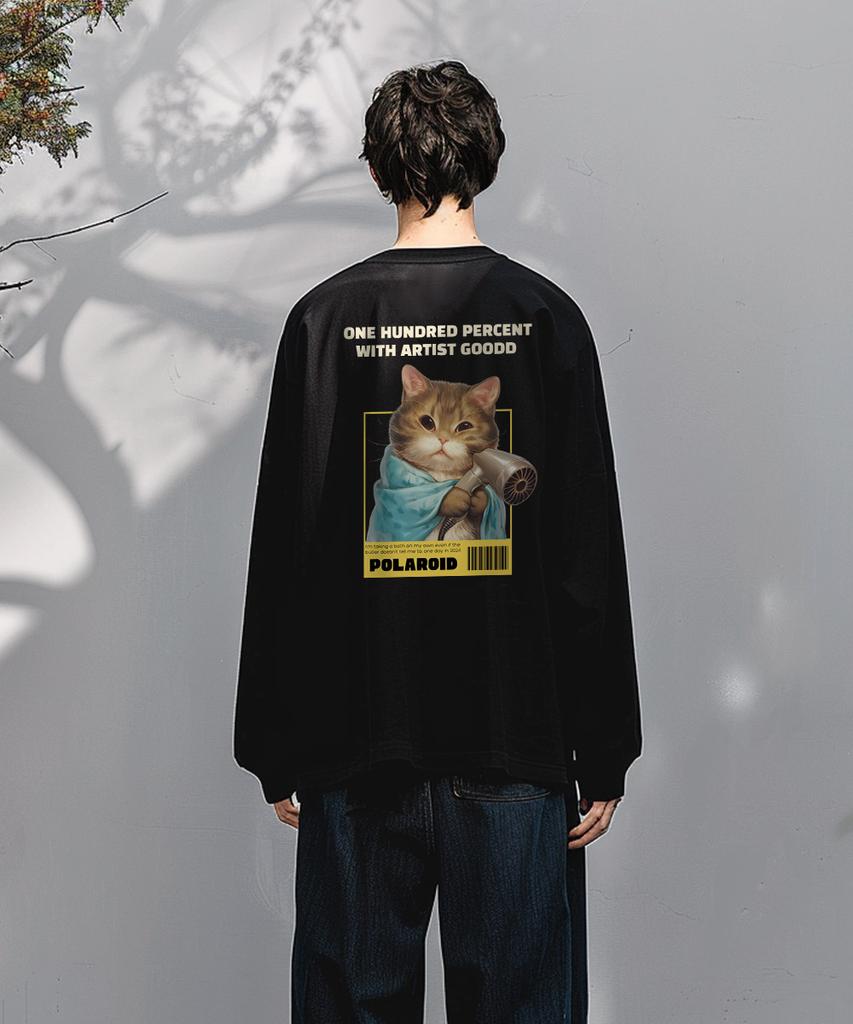 OHP Ohpxgoodd B Polaroid Crew Neck Long Sleeve T-Shirt