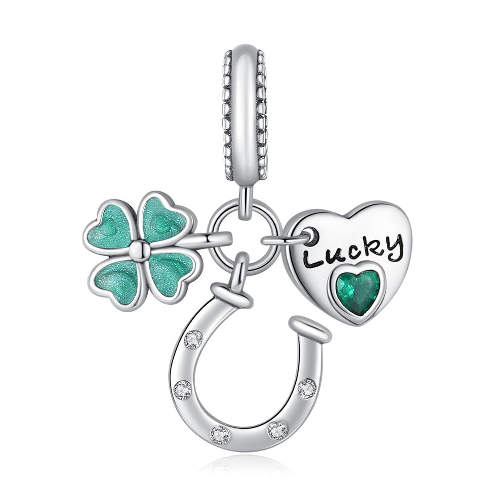 Grüne Farbe Charms Fit Armbänder 925 Silber Avocado Klee Perle Kaktus Chamäleon Zirkon DIY Schmuck Charme