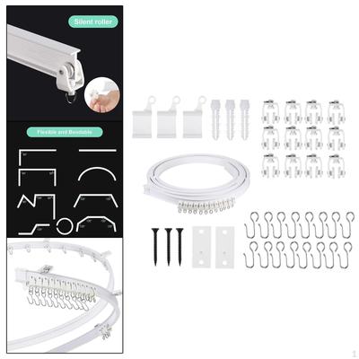 Ceiling Curtain Track Set Fittings Heavy Duty Multifunctional Durable Mounting Hardware for RV