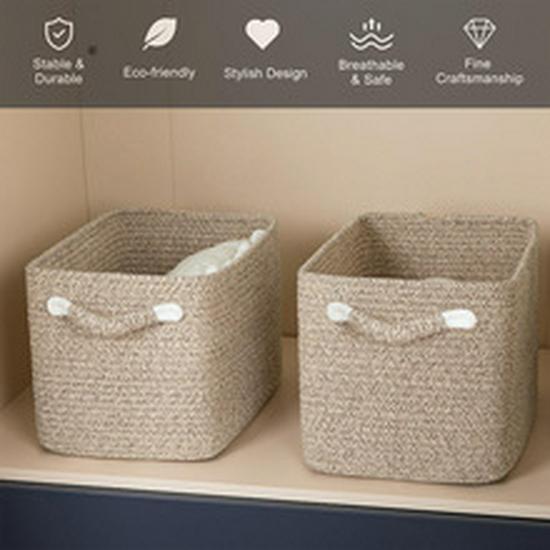 Εξαιρετικά Μεγάλο Χειροποίητο Καλάθι Αποθήκευσης από Βαμβακερό Σχοινί - Πτυσσόμενο Καλάθι Ρούχων για Καθημερινή Χρήση