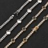 NY Fashion Design Dainty Tennis Chain Gold/Silver Plated Zircon Bracelet Luxury Hip Hop Jewelry for Men Women party Gift