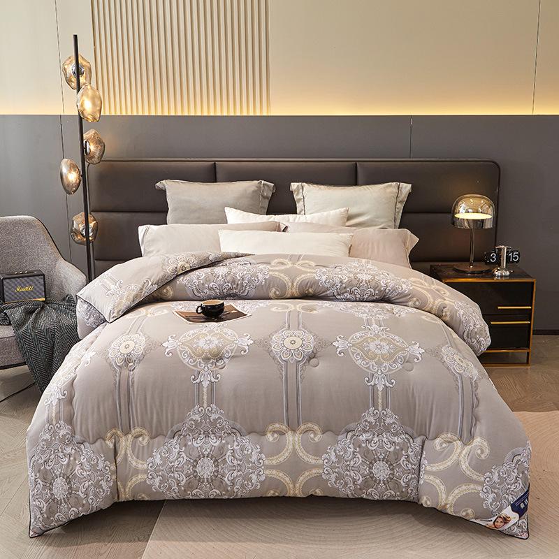 New Cotton Silk Summer & Winter Quilt: Double-Sided, Thick & Warm Quilt with Printed Design - Ideal Gift