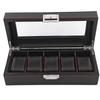 5-Slot Watch Box Carbon Fiber Display Case Durable Watch Case  Storage