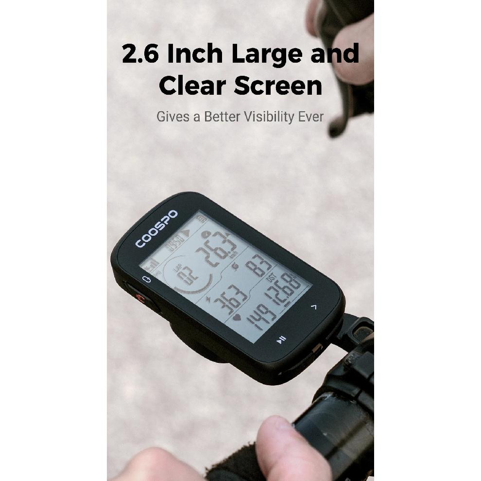 COOSPO CS300 Kabelloser Fahrradcomputer GPS Fahrrad Tacho Kilometerzähler 2,6 Zoll Bluetooth ANT+ IPX7 Höhe APP-Synchronisierung für Strava TP