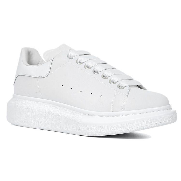 Alexander Mcqueen Oversized Top Grain Cow Leather Low Top Stylish Skateboarding Shoes Women's White 621055W4NS19000