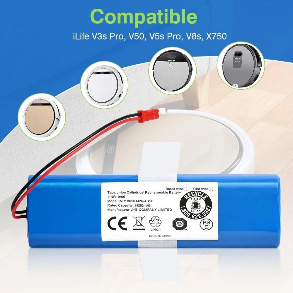 High Capacity Original Li-Ion Battery Pack for ILIFE V3s Pro,V5s Pro,V8s,V8 Plus,V80,S5 Pro X750 Series - 3500mAh 14.4V PX-B010