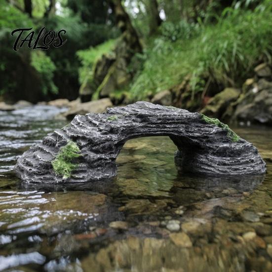 Aquarium Turtle Accessory Basking Platform, Rock Look Resin Baby Tortoise Climbing Ramp, Non-toxic Dock Arched Reptiles Resting Terrace for