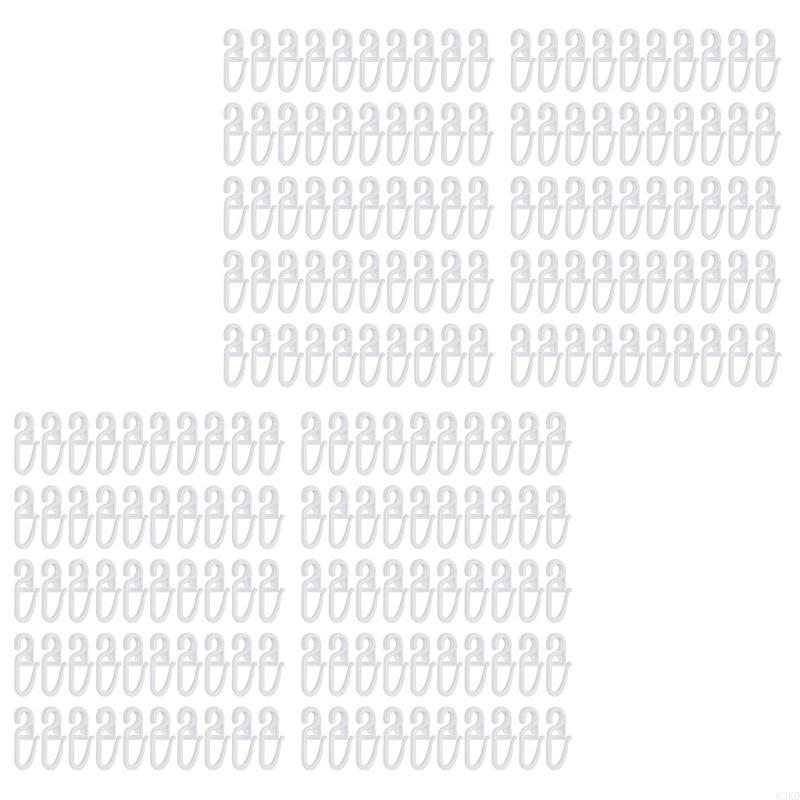 62KD 100Pcs Curtain Movement Essential S Shaped Quiet Track Glider Hook Track Hook