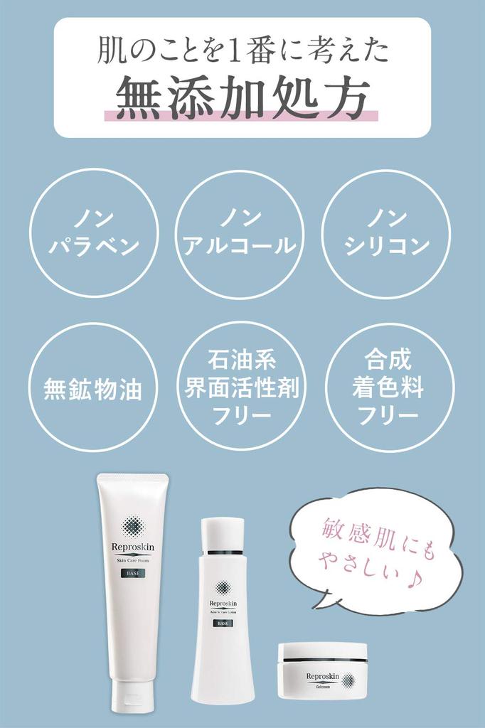 Medicated Reproskin BASE Total Acne Scar Care Set Facial Cleanser Lotion Gel Cream 50g For Acne Age 25 and Up Inflammation Sensitive Dry Nikibi