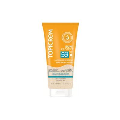 חלב הגנה מהשמש - טופיקרם - הגנה מהשמש - SPF 50+ - עמיד במים - 50 מ"ל