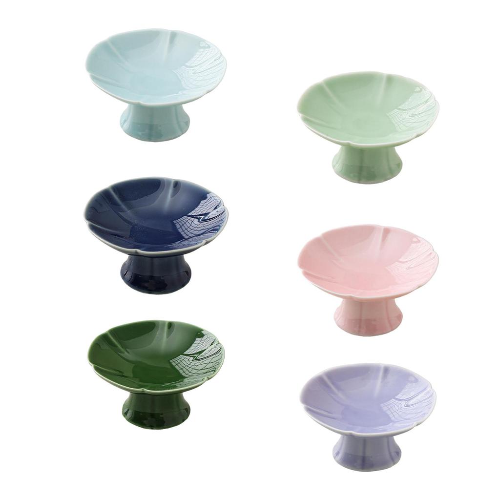 Ceramic Dessert Stand Footed Decorative Pedestal Tray Fruit Bowl Porcelain Cake Stand for Dessert Table Party Countertop Home
