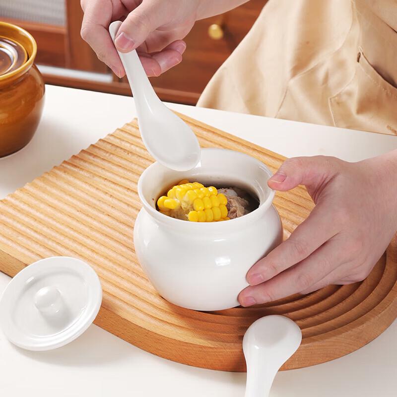 Ceramic Stew Pot with Lid and Spoon