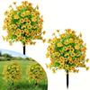 2pc Artificial Ball-Shaped Multicolor Flower Bush with Ground Stake for Garden Patio Flower Bed Yard Outdoor Party Decor