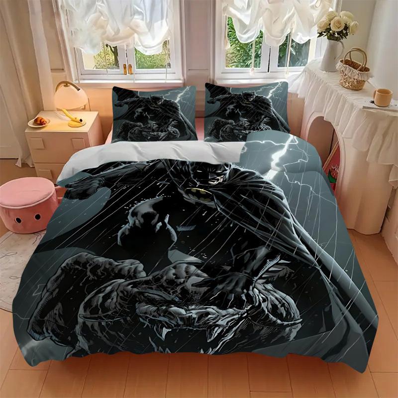 3pcs batman Duvet Cover Set, 1 Duvet Cover + 2 Pillowcases (No Insert), High-Definition Print for All Seasons,Durable yy251103046