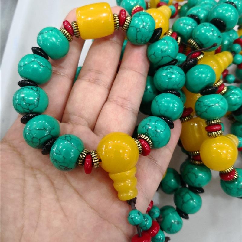 Chinese Natural Honey Wax Style Handcarved Exquisite Bracelet Decorations Mascot Gift