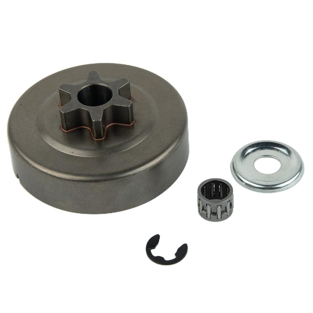 Sprocket Bearing Clutch Drum Steel Pad 3/8 -6T Spur Chain Saw Accessries Clutch Drum E-clamp Kit Chain Saw Parts