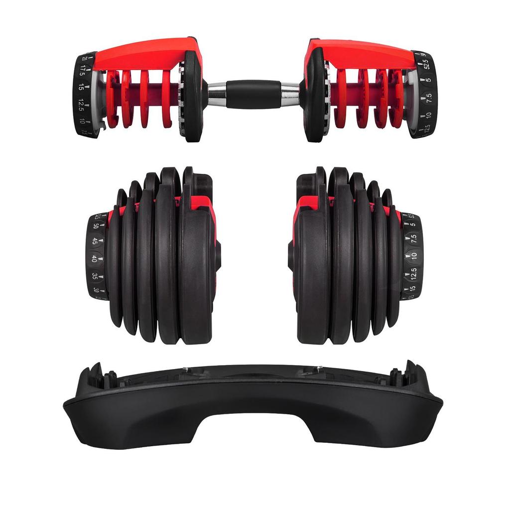 Adjustable Dumbbells 24kg / 52.5-pound Short Barbell Quick Choice for Home Gym Workouts