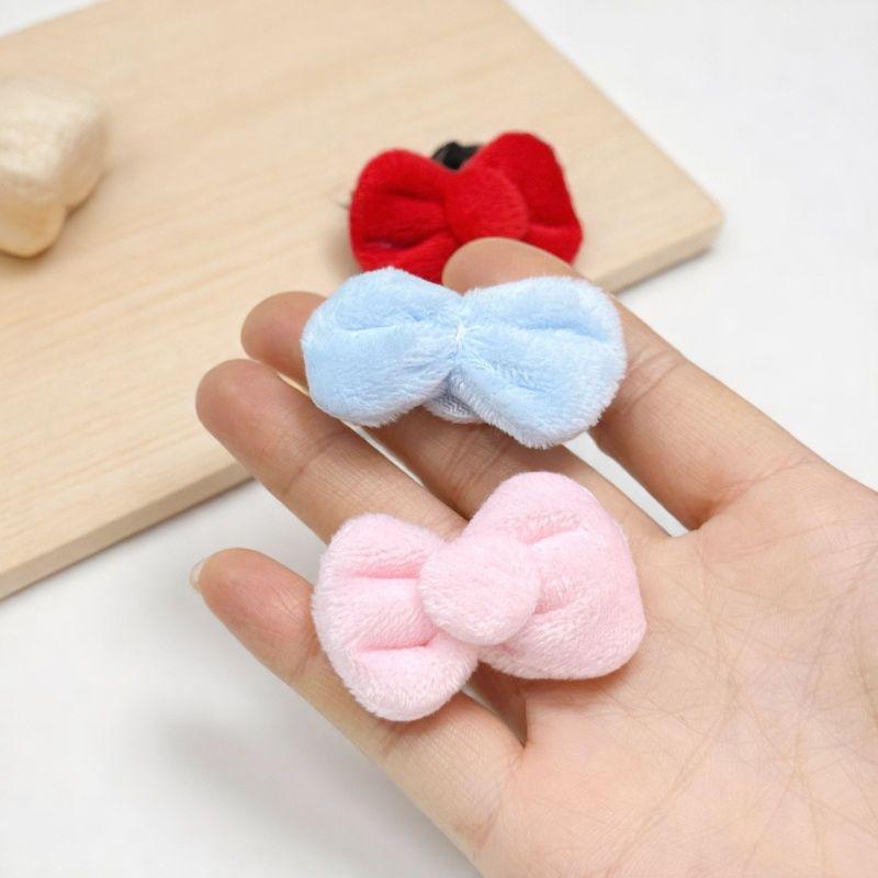 Plush Bow Hair Clips - DIY Handmade Fabric Accessories for Kids