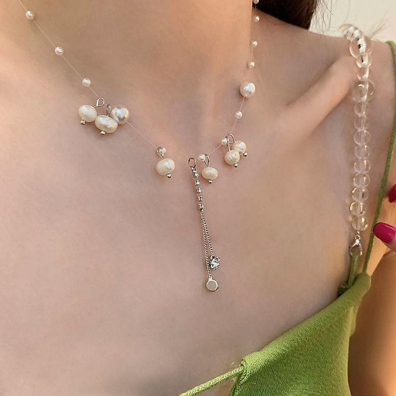 Korean Luxury Pearl & Zircon Clavicle Necklace - Women’s Versatile Fashion Style