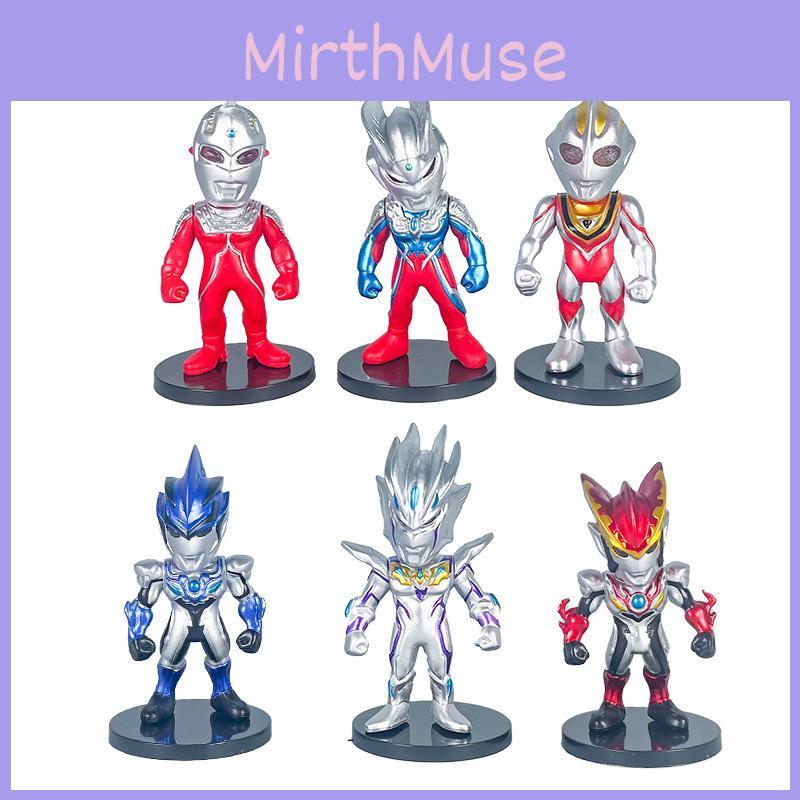 Ultraman Cartoon Character Mini Model Ornament Six Pieces Set For Fans And Giftgiving