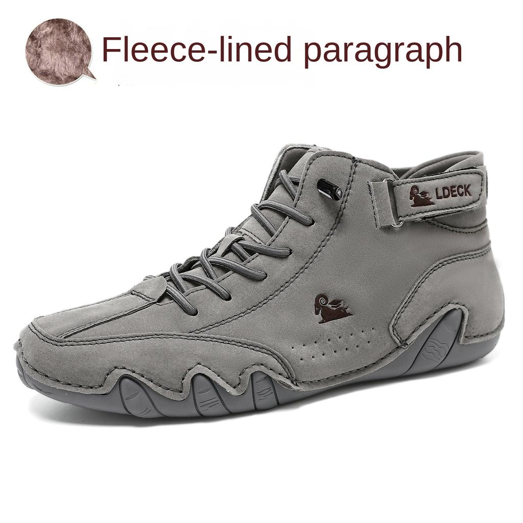 Top Layer Leather Women's High-Top Plus Size Women's Shoes Autumn and Winter Ankle Boots Cotton-Padded Shoes