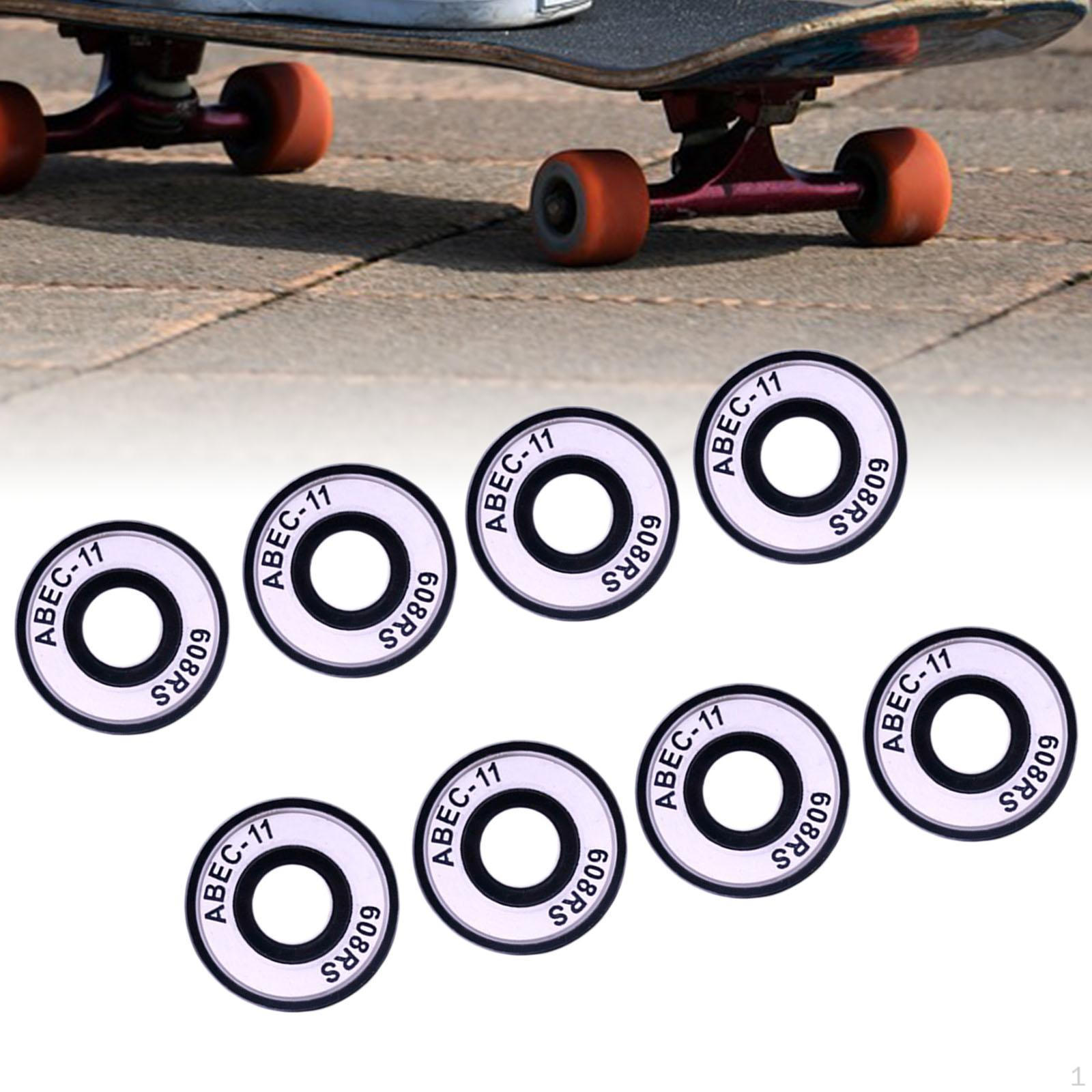 

11 Skateboard Bearings, , Cruisers, Inline Skates, Roller Pre-Lubricated, Rating white
