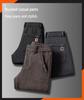 Men's Chenille Velvet Elastic Waist Casual Pants - Thick, Brushed Wool, Loose Fit for Autumn/Winter