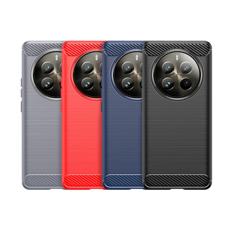 For Realme 12 Pro Plus Deksel Cover OPPO Realme 12 Pro Plus Capas Karbonfiber Bakside Støtsikker TPU Silikon Fundas Realme 12 Pro +