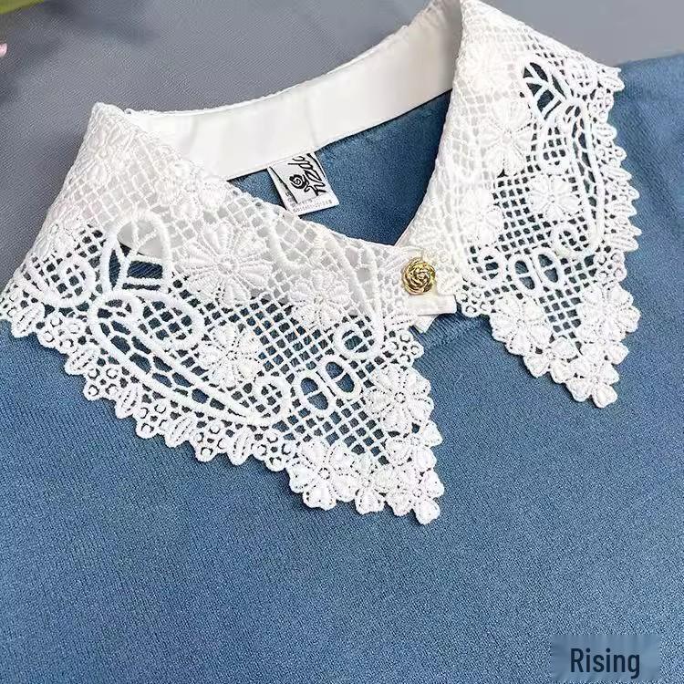 Všestranný dámský falešný límec s krajkovým lemem