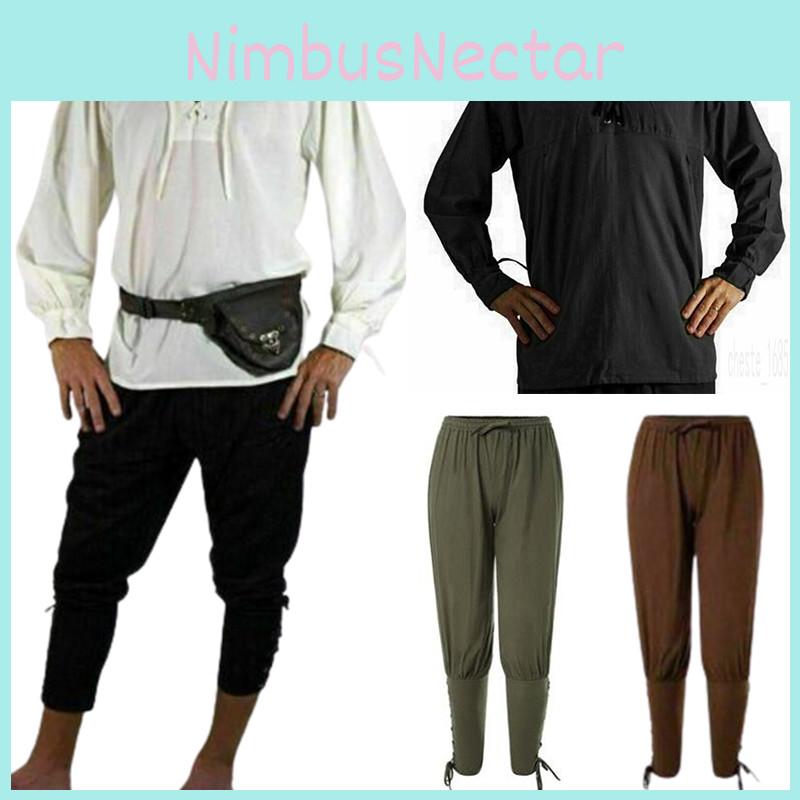 Halloween Piraten Ritter Cosplay Kostüm Hochwertiges Baumwollmisch- und Leinenmaterial Atmungsaktiv und bequem Perfekt für Comic-Con und Partys