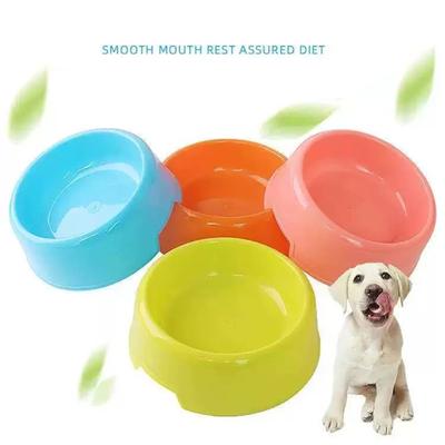 1 Stück/Set Plastik Bonbonfarbe Haustier Hund Welpe Tier Praktischer Futter-Wassernapf-Zufällige Farbe