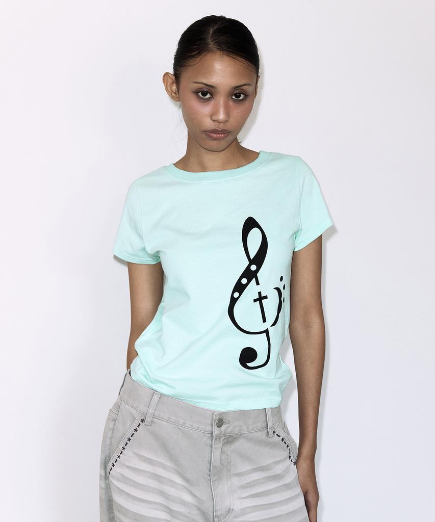 FANCY CLUB Clef Symbol Tee (Mint) F26Qb143