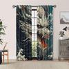 2pcs Dragon Design Blackout Curtains for Living Room  Polyester Retro Style with Grommet Top   Machine Washable   Vibrant