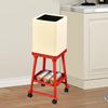 Trash Can and Storage Shelf Multifunctional Minimalist Garbage Bin Waste Basket for Living Room