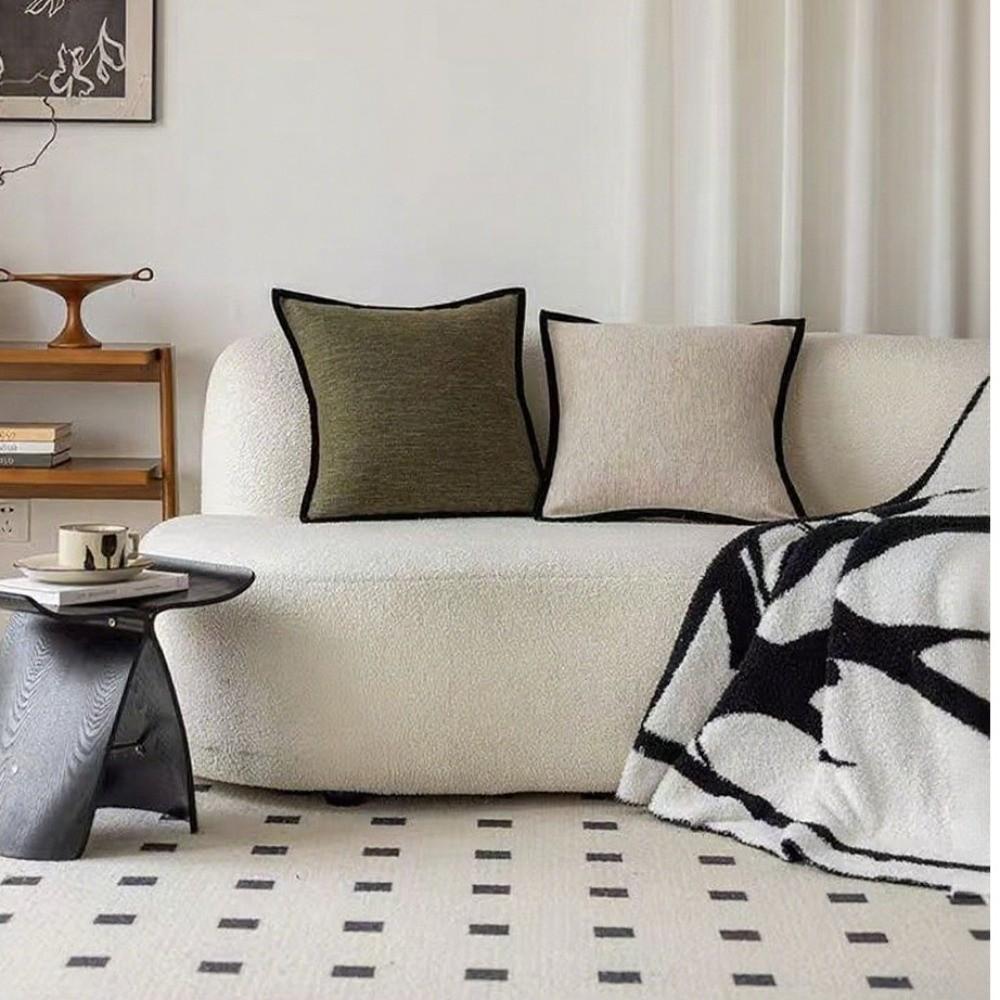 Cotton-linen Pillowcase Black Border Decorative Pillow Cover Retro Cushion Cover Home Decoration