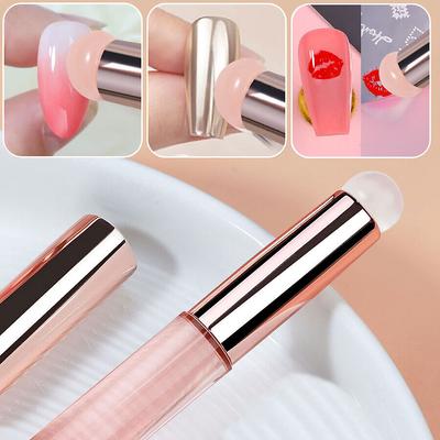 Nail Art Silicone Applicator Stick, Gradient Blending Stamping, Lip Makeup Brush