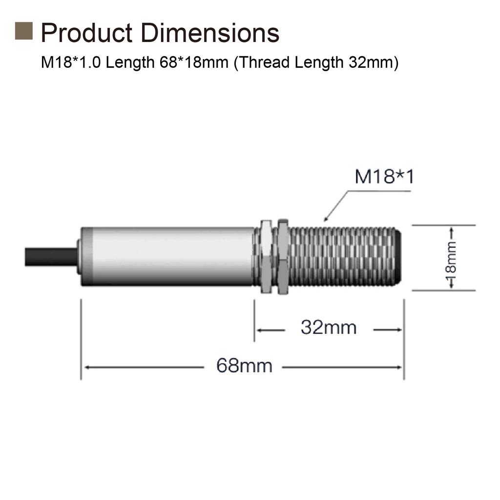 CK-DT-A Mini 68mm IR Temp Sensor Probe 0‑10V/0‑5V/4‑20mA RS485 0‑600℃ Industrial Non-contact Temp Transmitter 2