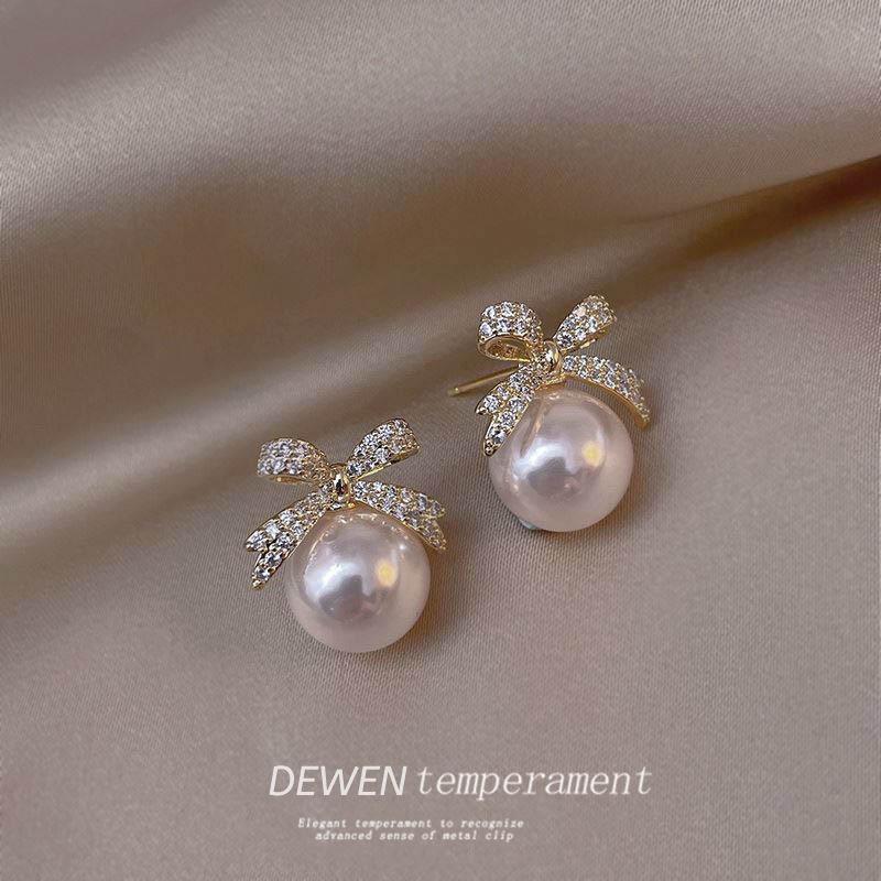 Pearl Earrings for Women - French Retro Design, New 2024 Style, Elegant High-End Jewelry