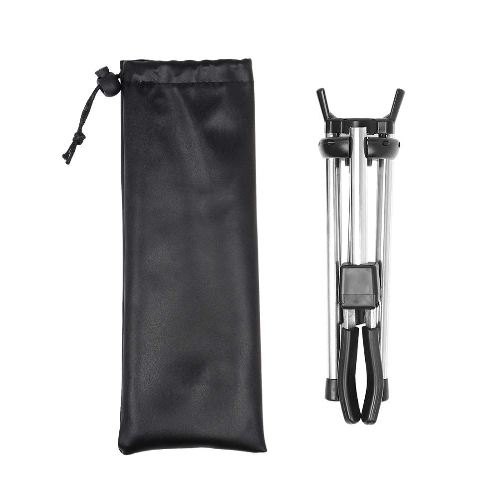 Mowind Foldable Alto Saxophone Stand, Stainless Steel Saxophone Stand Holder, Portable Saxophone Bracket, Adjustable Stand with Leather Bag