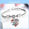 Exquisite Family Members Inlaid Colorful Rhinestone Love Heart Bracelet Gift For Loved Ones