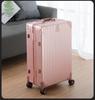 Aluminum-Magnesium Alloy Trolley Case with Universal Wheels, 24" Carry-On for Student Travel & Men's Business, with Combination Lock.