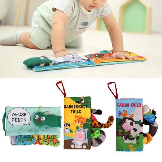 

Тканевая детская книжка, когнитивные способности, практические способности, ранняя образовательная 3D забавная интерактивная детская книжка с животными для детей C