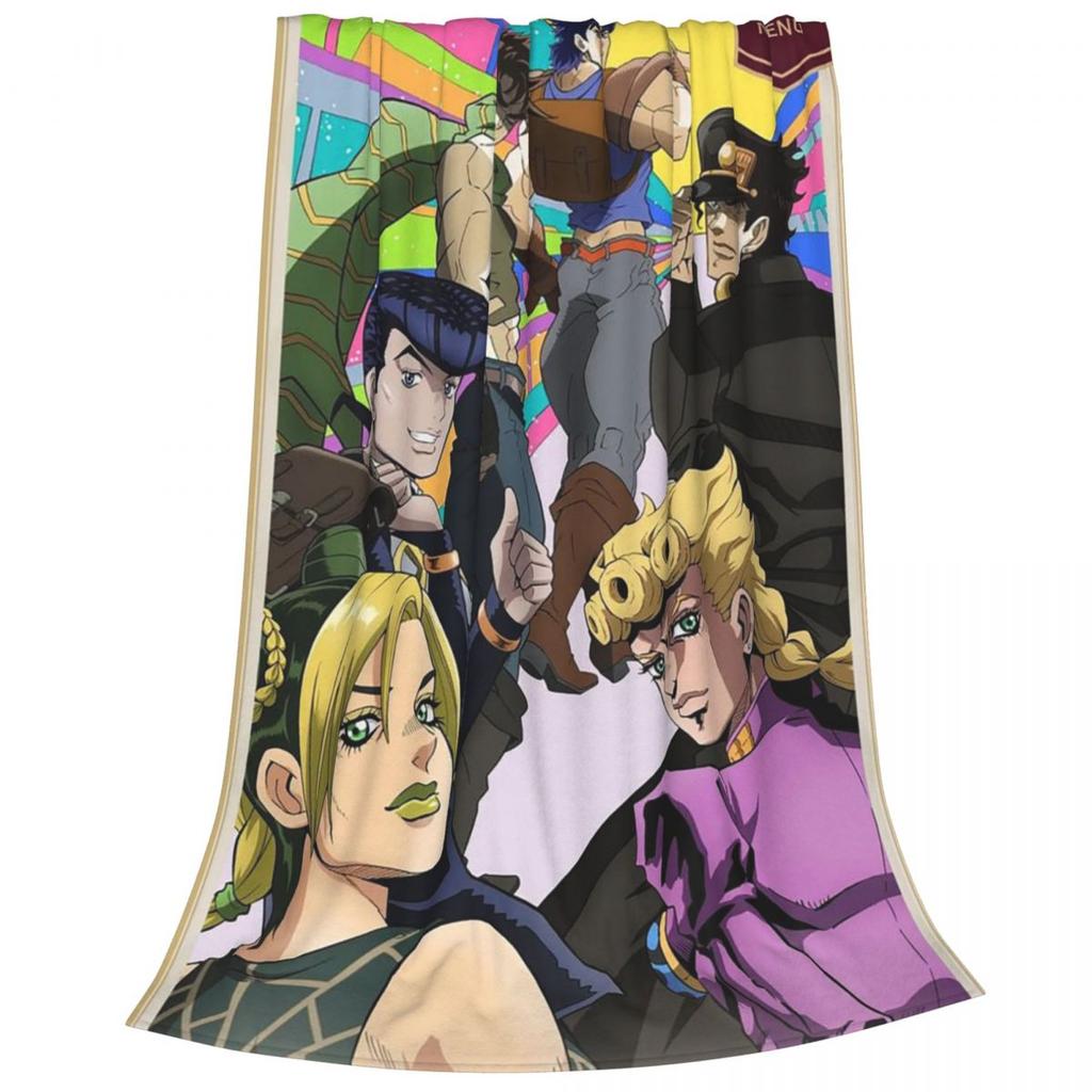 Anime JOJO HD ART Blankets Soft Warm Flannel Throw Blanket Cover for Bed Living room Picnic Travel Home Sofa