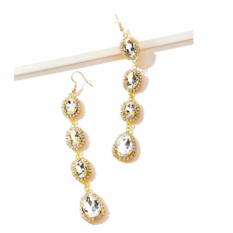 Elegant Long Tassel Rhinestone Earrings - Trendy Japanese Korean Style Pendant Studs for Women