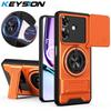 KEYSION Magnetic Phone Case for Realme Note 60 60X Slide Camera Protection Upright Kickstand 360° Ring Shockproof Back Cover